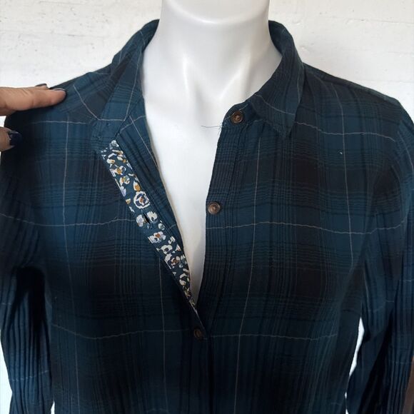 Fishermancore Dark Academia Preppy J. Jill Plaid Shirt Dress Tartan Pockets L - Picture 4 of 10